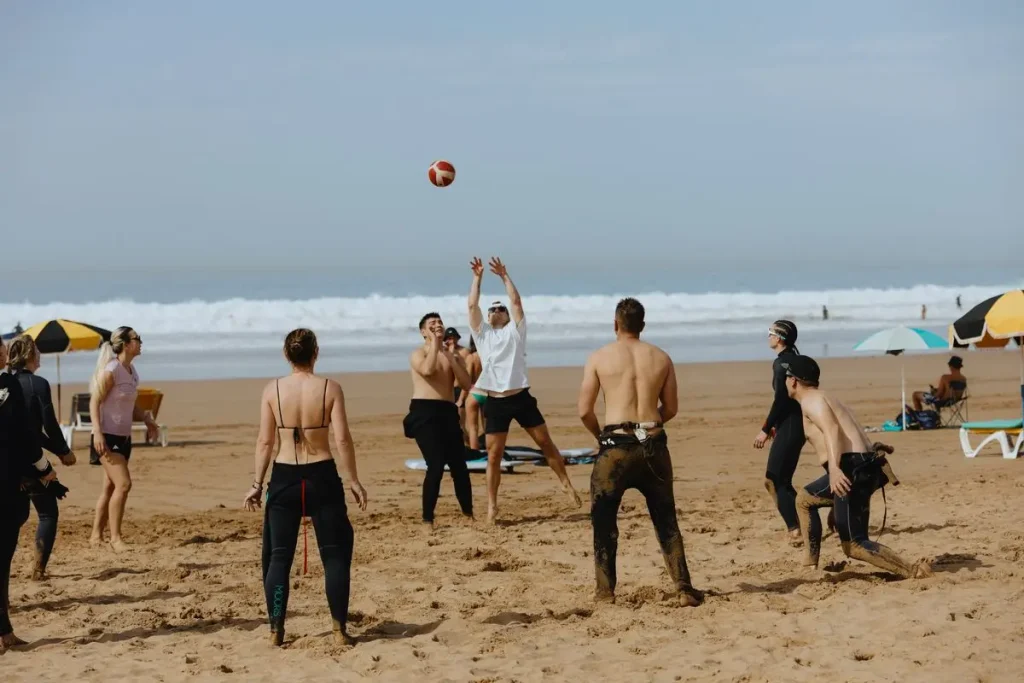 Beach activities at Taghazout surf camp