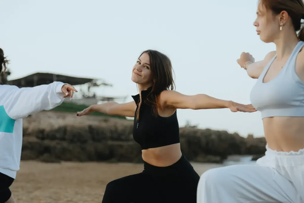 Yoga session at surf camp in Taghazout
