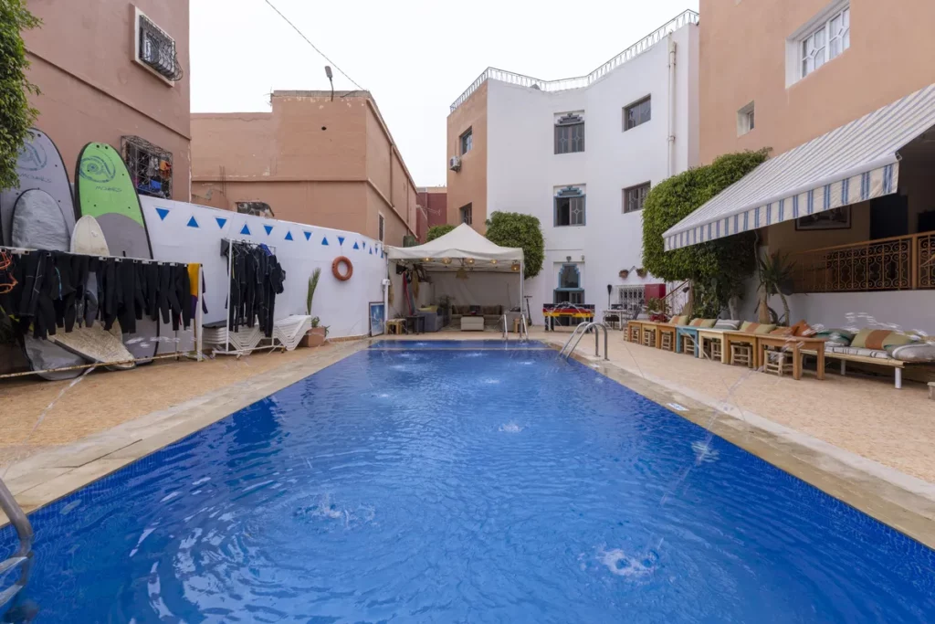 Swimming pool at ChillOut Surf Camp, Taghazout Morocco