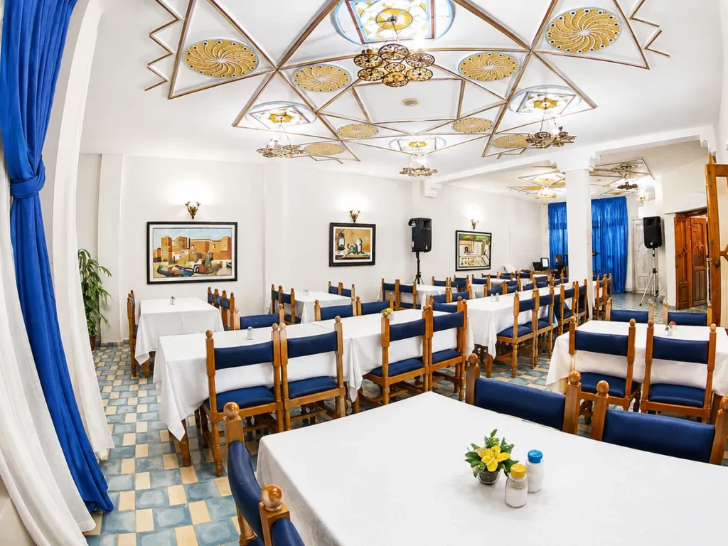 Restaurant and dining area at ChillOut Surf Camp, Taghazout